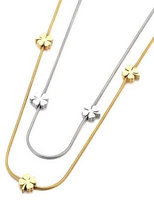 Двойная цепочка клевер нержавеющая сталь stainless steel