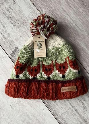 Нова жіноча утеплена шапка з помпоном