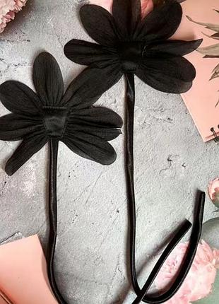 Две брошки цветы из ткани, органзы, брошка, брошь, цветок