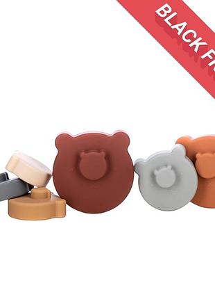 Силіконовий сортер freeon вежа ведмідь, brown