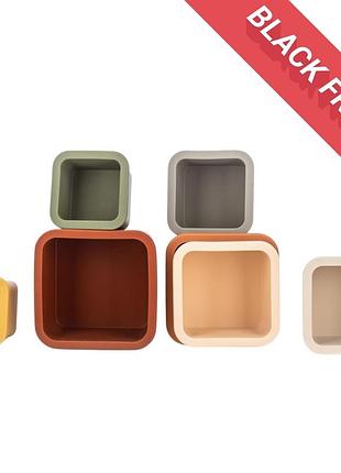 Силіконовий сортер freeon вежа квадрат, multicolour