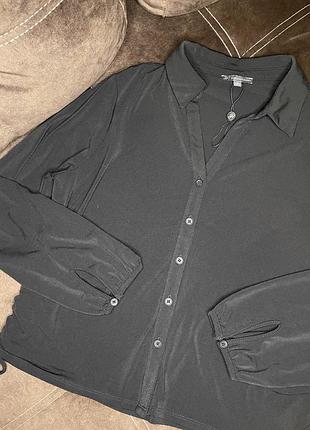 Елегантна кофтинка-рубашка жіноча adrianna papell чорна розмір l