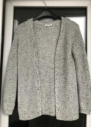 Дуже класна! тепла ошатна кофта з люрексом кардиган сірий жіночий джемпер