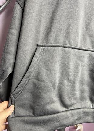 Тепле худі на флісі 🩶 6