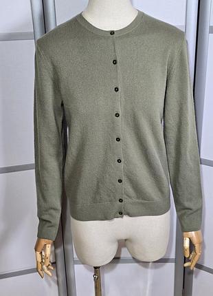 United colors of benetton шерстяной кардиган цвета хаки из 100% шерсти