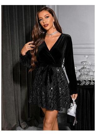 Нова, сукня, на новий рік, плаття, коротке, оксамитове, чорне