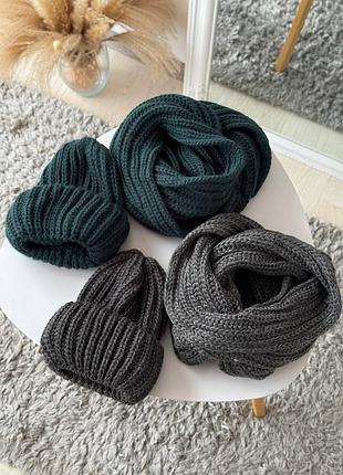 Шапка + хомут, шапка джинжер з хомутом