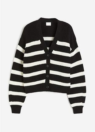 Оверсайз кофта кардиган в полоску на пуговицах