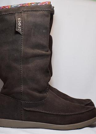 Сапоги crocs adela suede ботинки женские замшевые. оригинал. 36-37 р./24 см.