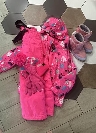 Набір комбінезон чобітки та шапочка з рукавичками