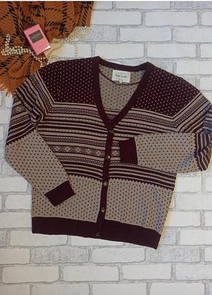 Теплый новогодний кардиган river island орнамент на пуговицах кофта