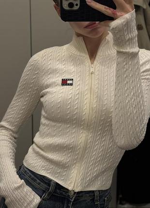 В’язаний облягаючий светр на блискавці tommy jeans