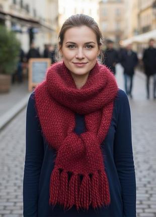 Чарівний довгий шарф червоний
