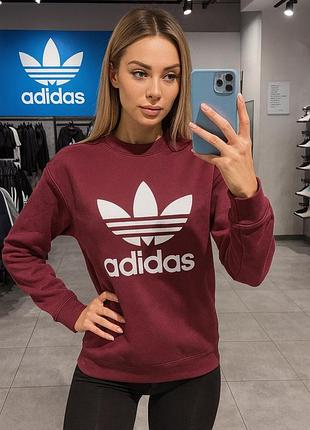 Світшот жіночий adidas, бордовий , розмір s- m, 100% бавовна