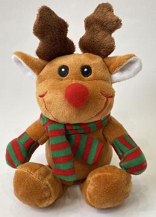 Мʼяка новорічна іграшка олень оленятко мягкая плюшевая игрушка олень оленёнок