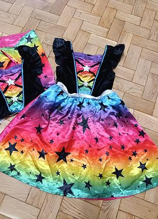 Карнавальное платье, платье 7_8р. платье звездочка, барышня для девочек, чарующая радуга