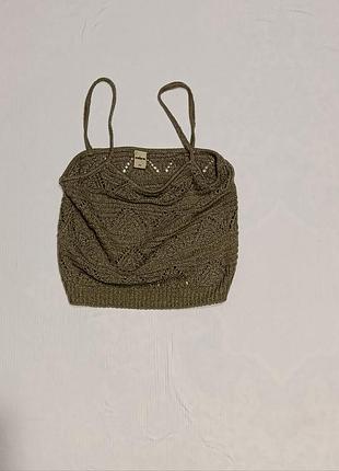 Вязаный топ на бретелях