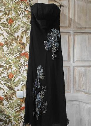 Чудесное шелковое  вечернее платье  макси