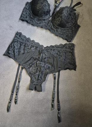 Комплект набір бюст трусики стрінги сексуальний еротичний нижня білизна бдсм вільний доступ відкритий рольові ігри боді комбінація love&honey