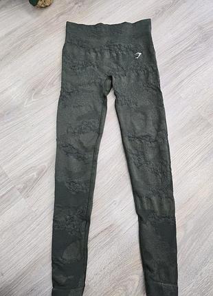 Бесшовные леггин adapt camo, gymshark - lava | moss