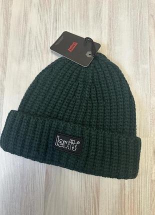 Шапка levi’s зелена шерсть