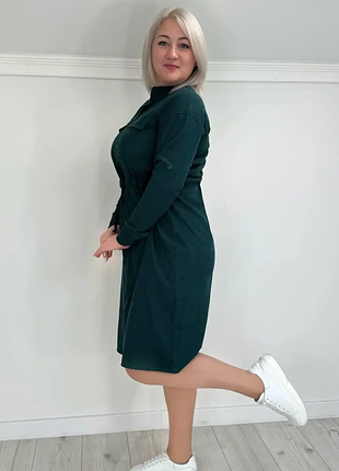Платье с длинным рукавом на манжетах с пуговицей вельвет 48-50 "sale" от прямого поставщика