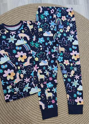 Пижама для девочки george единороги, комплект для сна 110-116