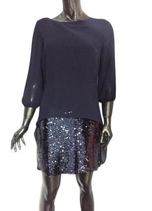 Стильна святкова сукня з шифоном і паєтками