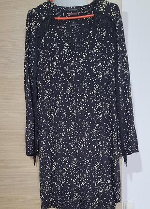 Платье черное миди с бахромой scotch&soda амстердам размер s