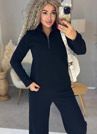 Теплый ангорный костюм, мокко/графит/черный, размер 42–52 - мягкий, уютный, стильный 🔥 мод 007