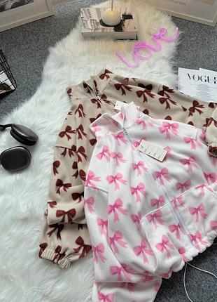 Тепле флісове худі з бантиками