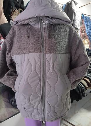 Куртка женская комбинированная экохутром