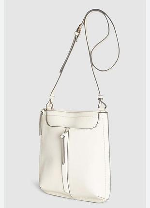 Сумка next  на плече з екошкіри, біла, стандартна, 28x26x3 см