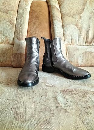 Сапоги челси серебро деми