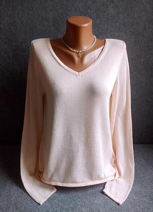 Ніжний ошатний пуловер із віскози п ерсикового кольору 48 розміру