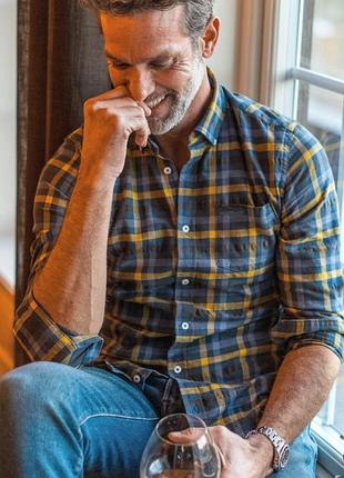 Натуральна сорочка з довгим рукавом великого розміру в карту, 3xl-47/48, giordano.