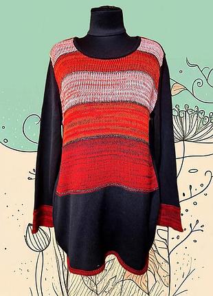 Коттоновый свитер джемпер пуловер большого размера