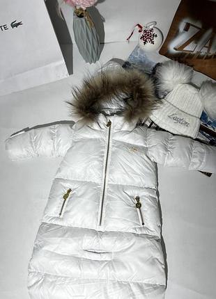 Зимний белый комплект, конверт на выписку для новорождённого 🤍