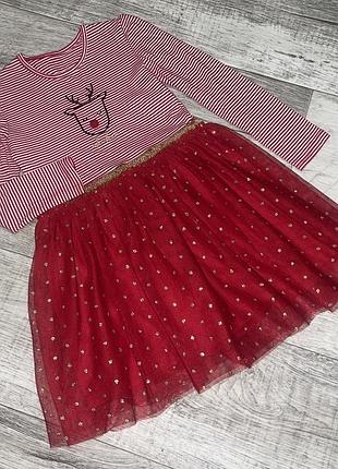 Платье платье с новогодним принтом george 4-5роков