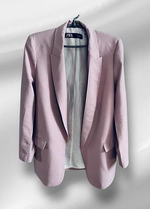 Шикарний подовжений піджак кольору пильної троянди