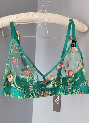 Брендовый бралет с вышивкой размера 70d