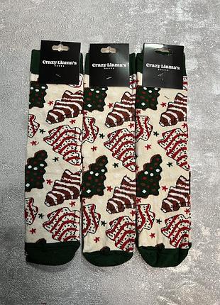 Шкарпетки високі з оригінальним малюнком.  новорічні. розмір універсальний.