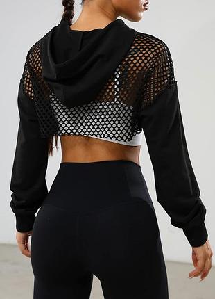 Рукави худі кроп топ сітка