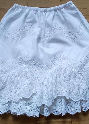 Белая юбка прошва кружево h&amp;m