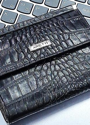 Кошелек женский кожаный arietti черный 10*12*2 (туречна)
