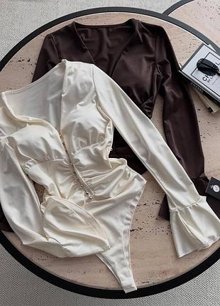 Базовий якісний боді з довгим рукавом