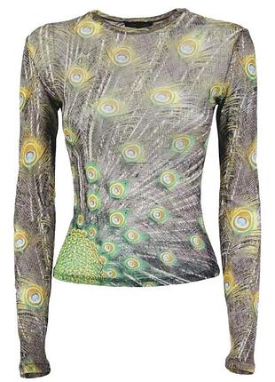 Шикарна кофта лонгслів топ сітчастий roberto cavalli