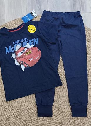 Пижама для мальчика george футболка + штаны маквин, комплект для сна 104-110