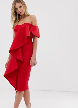 Bandeau-платье true violet з воланом та асиметричним кроєм