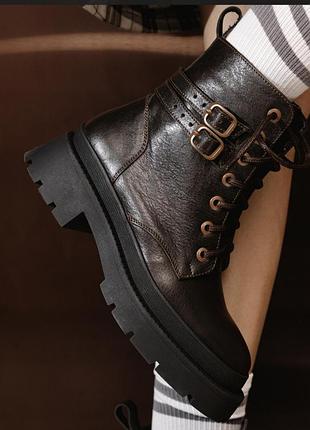 Ботинки женские omg brown shadow шерсть коричневые р 40